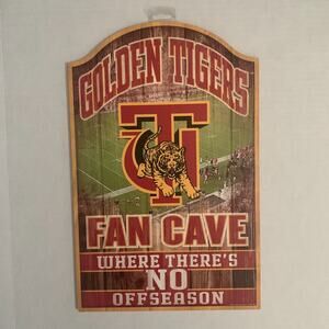 WinCraft 11''x 17''Tuskegee Golden Tigers Logo Wood Sign Fan Cave New